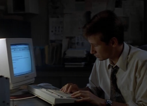 mulder typing sadly on this computer